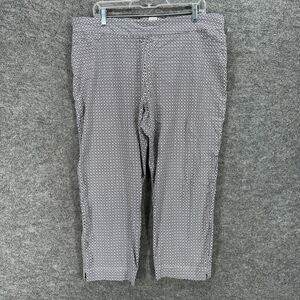 Cathy Daniels Cropped Pants Women XL Black Geometric High Rise Flat Front PullOn